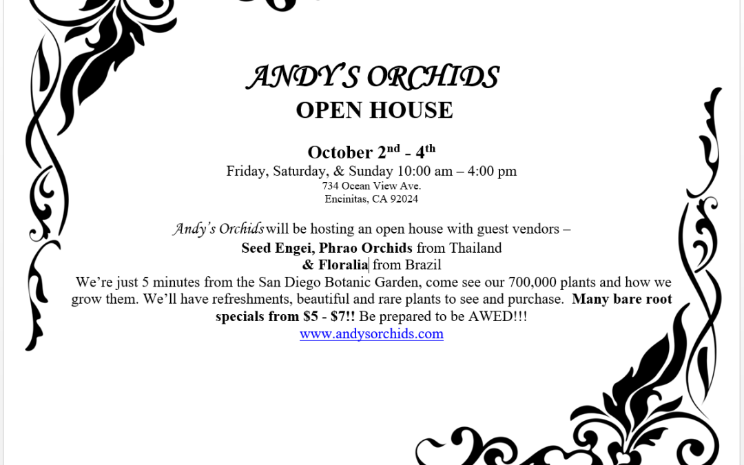 Andy’s Orchids Open House October 2015