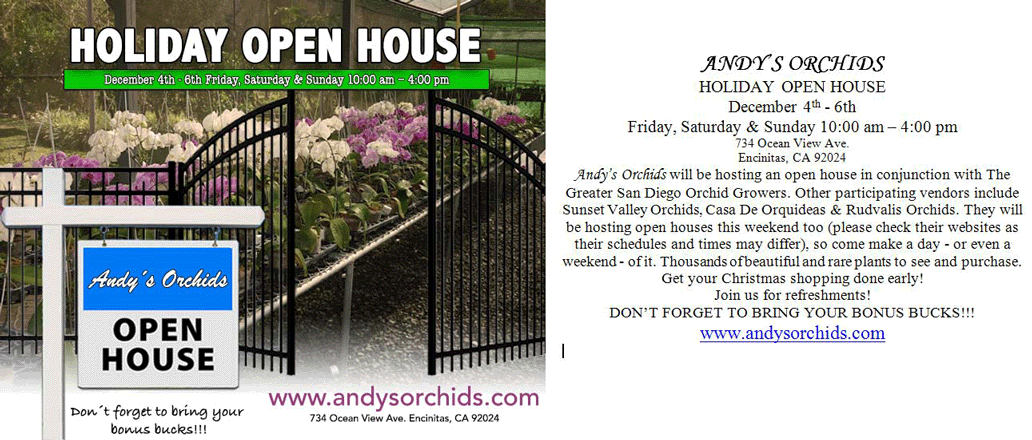 Andy’s Orchids Open House December 2015